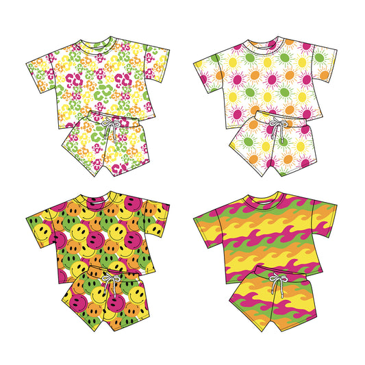 12.10 custom each style moq 5eta 4-6week Sibling Sister baby boys short sleeve shorts fish sets 1 and easter sets 2 match design