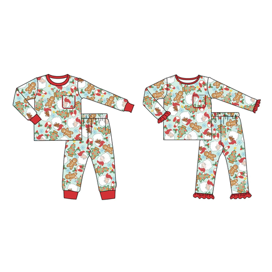 Custom moq 5 each style eta 6-7weeks baby girl clothes Christmas long sleeve pants sets 1 and sets 2-25.8.15