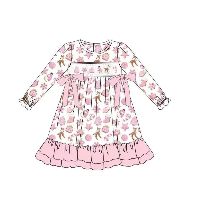 Custom moq 5 each style eta 6-7weeks baby girl clothes pink long sleeve pants sets and briefs sets and dress-25.7.29