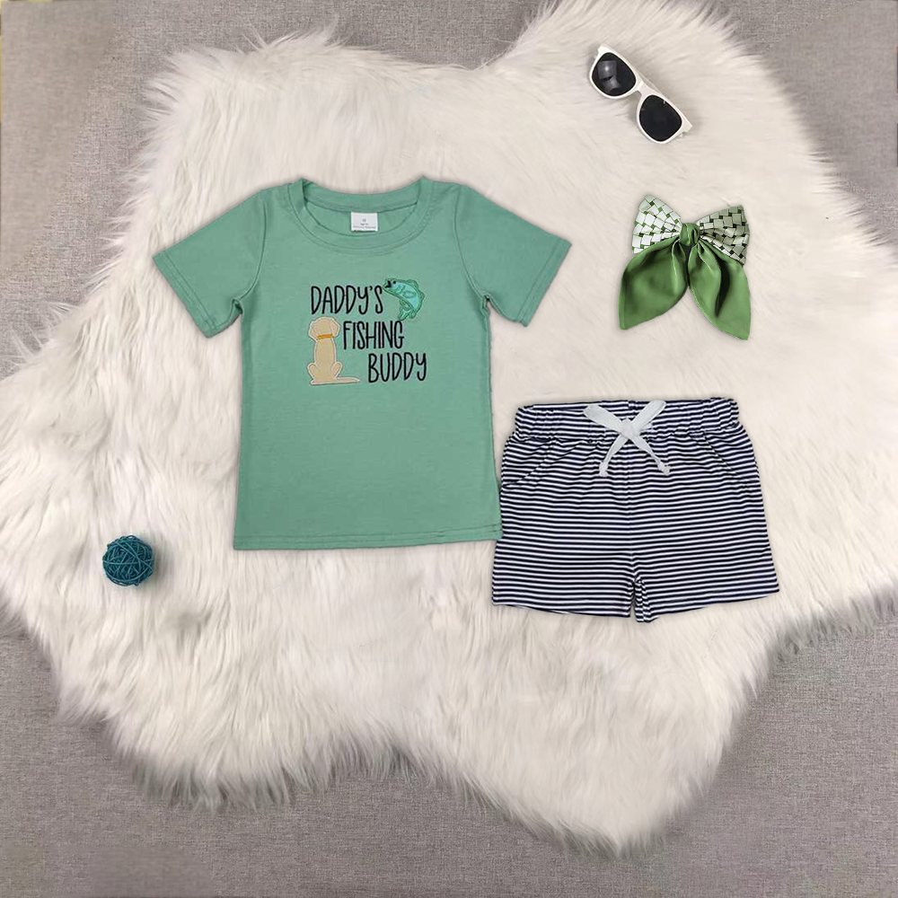 RTS NO MOQ embroidery short-sleeved shorts suit & short-sleeved sets and romper