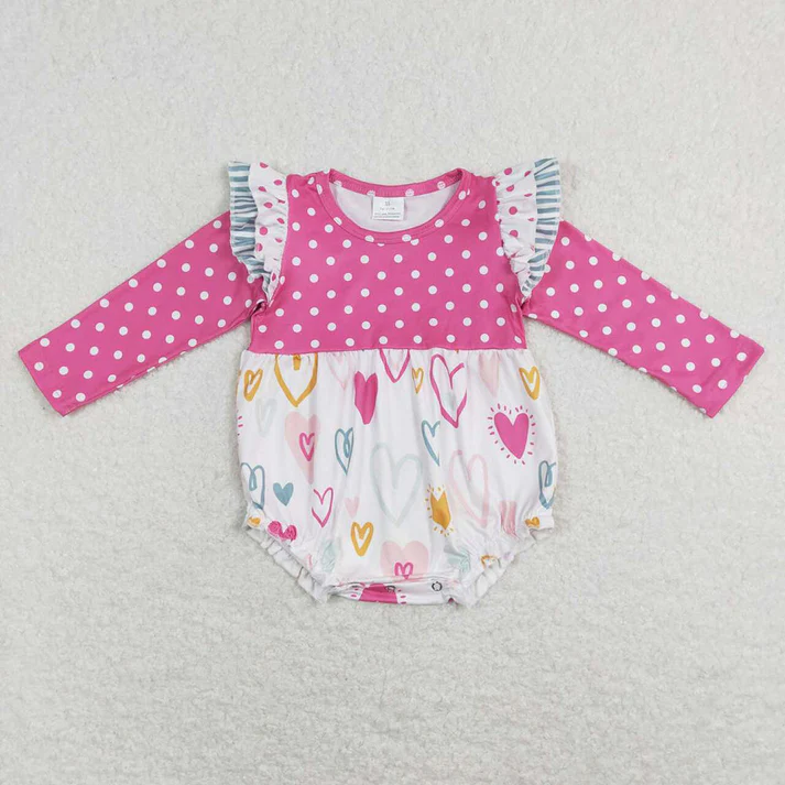 RTS NO MOQ Baby Girls Valentine Long Sleeve Dress & Romper