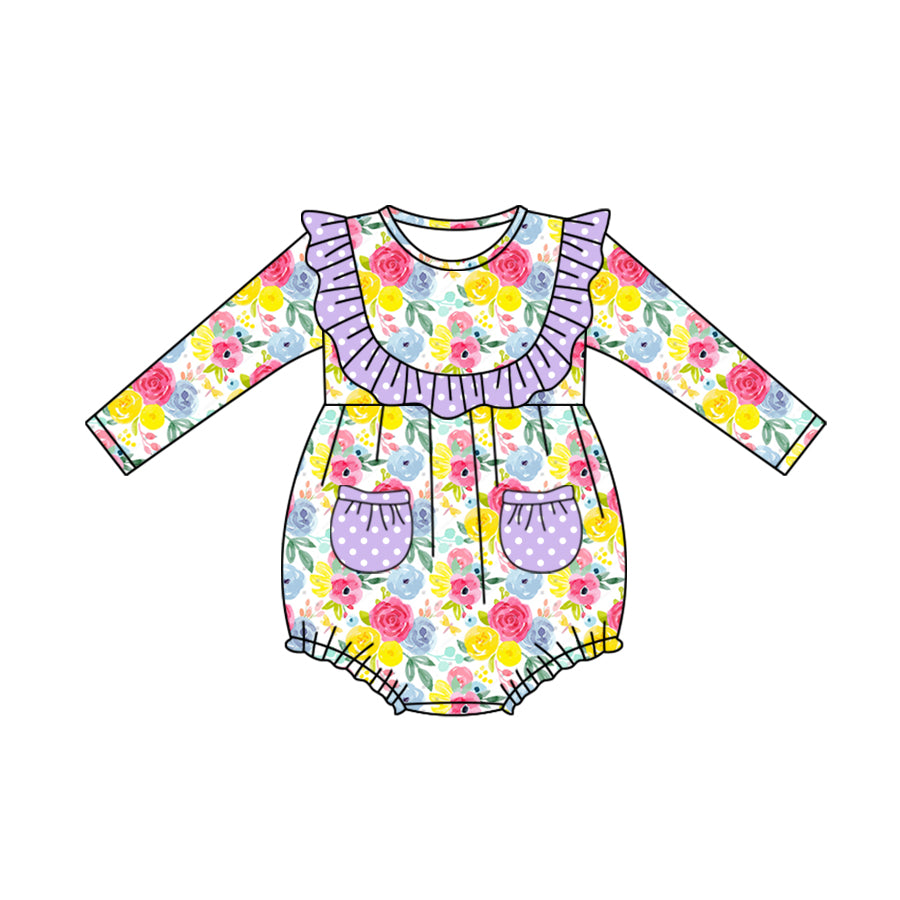 5.11custom each style moq 5eta 4-5week Sibling Sister red and yellow flower prints white dots purple girls set and baby romper and dress match family design