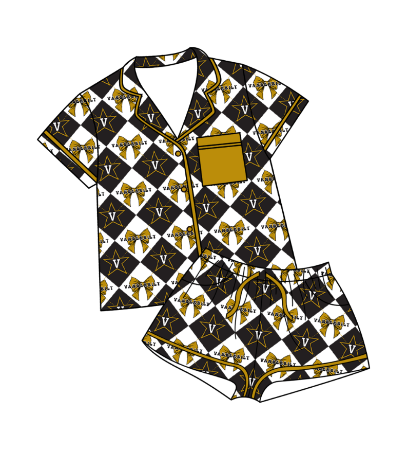 Custom moq 5 mix size Plaid Baby Pajamas Short-Sleeved Top And Shorts Team Outfit Comfortable Sleepwear for Infants