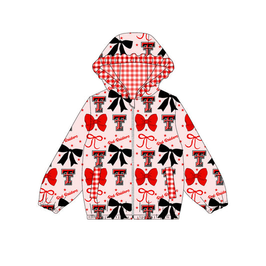 1003-Custom moq 8 mix size milk silk summer team baby girls clothes bow red and black hooded long sleeve top-25.10.9