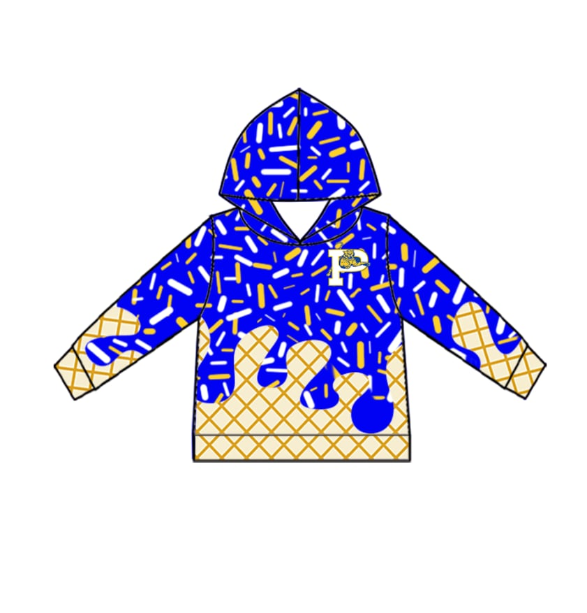 Custom moq 5 mix size milk silk baby girls clothes team blue hooded long sleeve tops and shorts and jacket-25.7.26