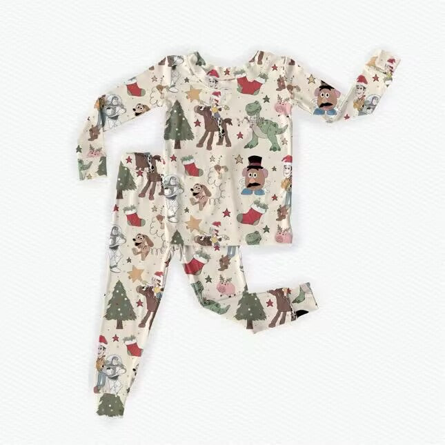 custom moq 5 eta 6-7weeks baby boy clothes Christmas Long Sleeve Long Pants Set