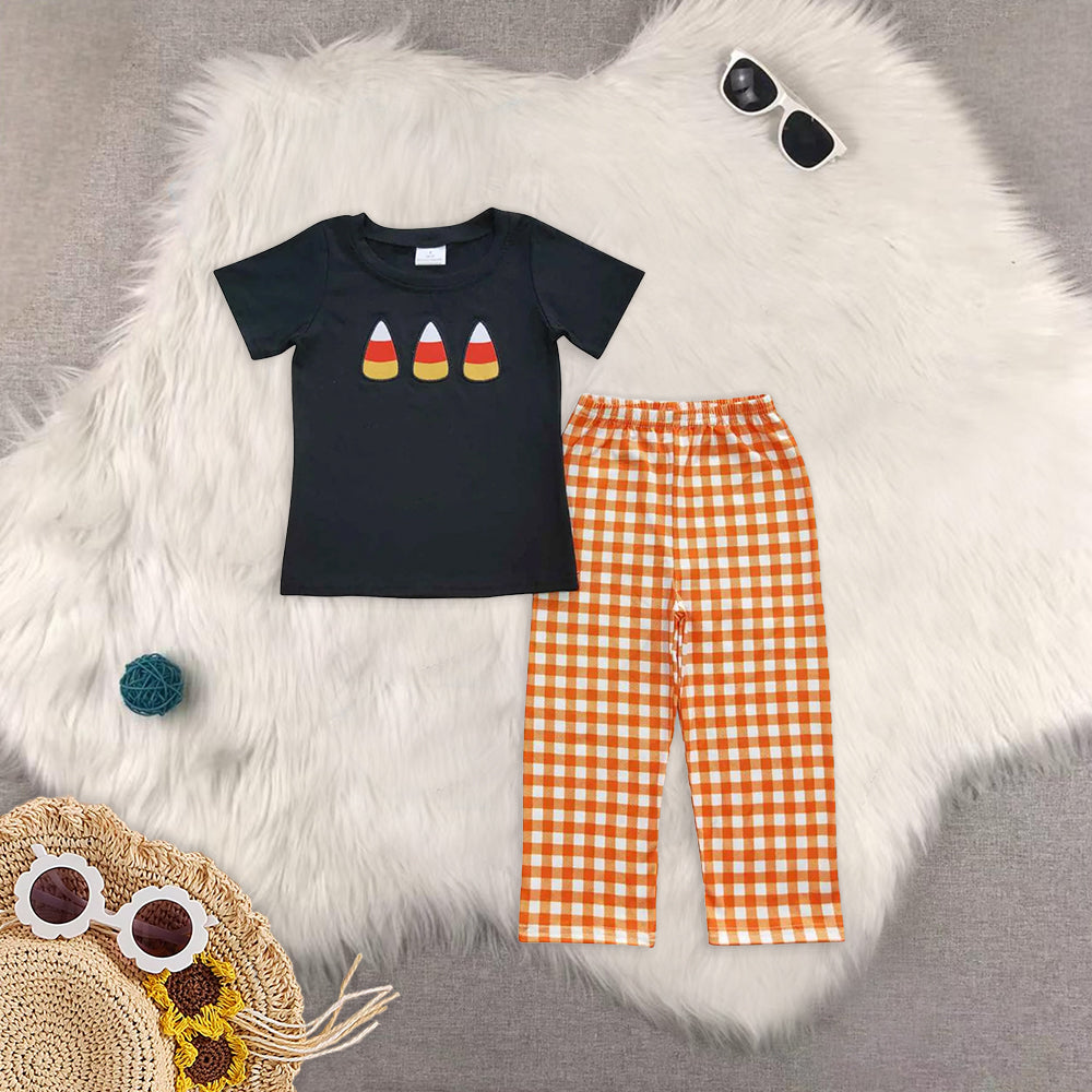 RTS NO MOQ baby boy clothes Embroidery short sleeve pants Sets