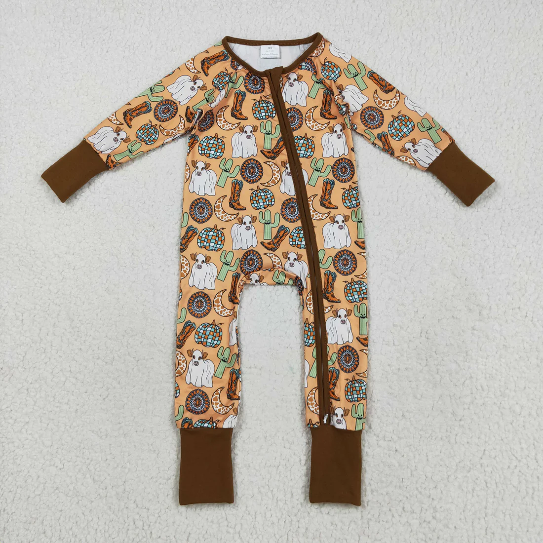RTS NO MOQ Sibling Baby boy girls clothes western boots long-sleeve rompers