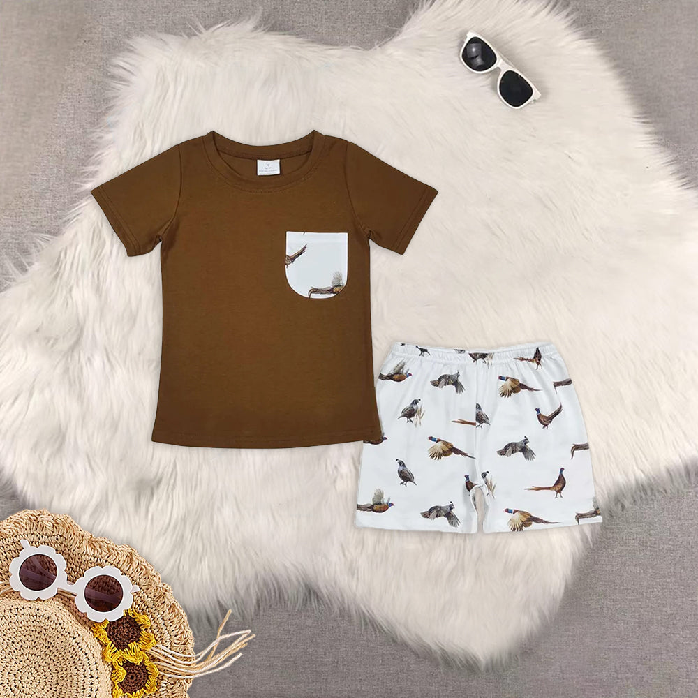 Baby Boys Shirt Shorts Summer duck Rompers Outfits Clothes Sets