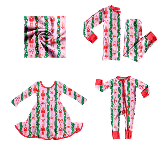 25.8.28 custom each style moq 5eta 4-6week Sibling Sisters Christmas bow baby girl long sleeve pants sets and dress and rompers match family design