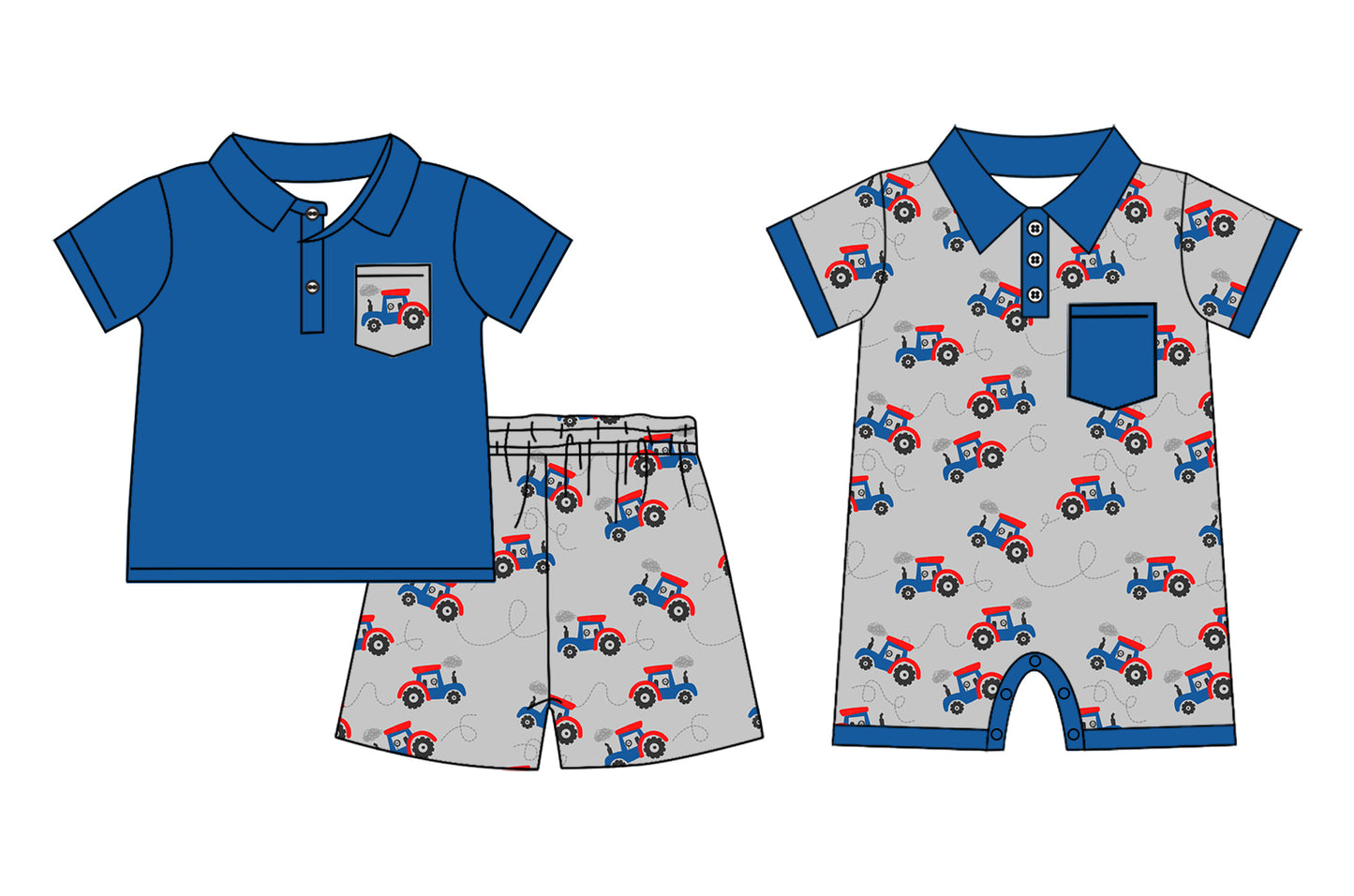 11.26 custom each style moq 5eta 4-6week Sibling Sister car blue baby boy short sleeve shorts sets and rompers match design
