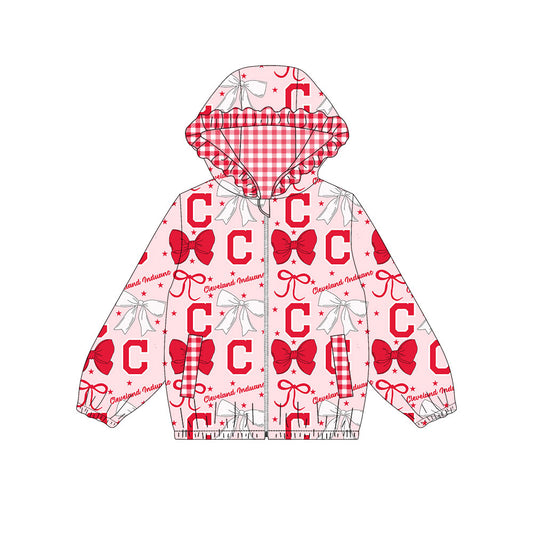 1002-Custom moq 8 mix size milk silk summer team baby girls clothes red hooded long sleeve top-25.10.9