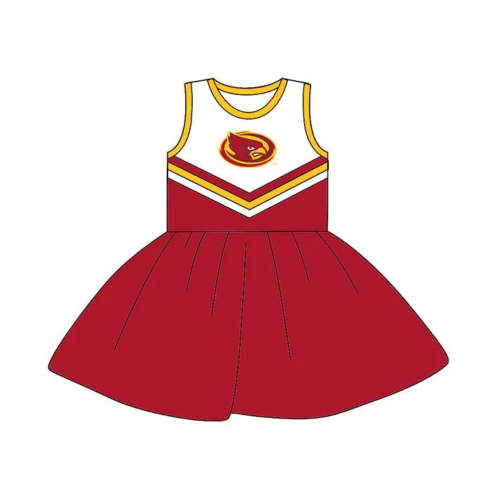 Custom moq 5 each style eta 6-7weeks baby girl clothes team red sleeveless dress-25.8.21