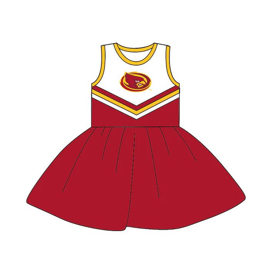 Custom moq 5 each style eta 6-7weeks baby girl clothes team red sleeveless dress-25.8.21