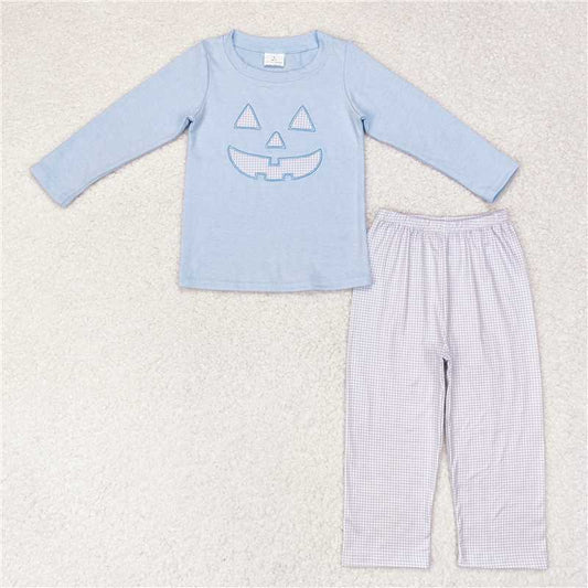 RTS NO MOQ（In Stock) BLP0562 Embroidered Halloween Long Sleeve Pants Set