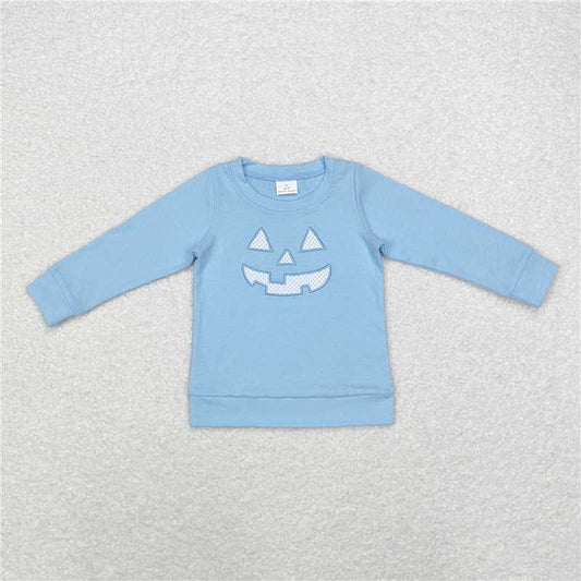 RTS NO MOQ（In Stock ) BT0832 Embroidered Halloween long-sleeved top