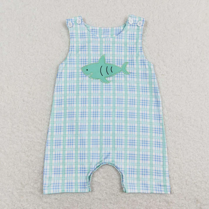 RTS Boys and girls embroidery Short Sleeve Shorts romper