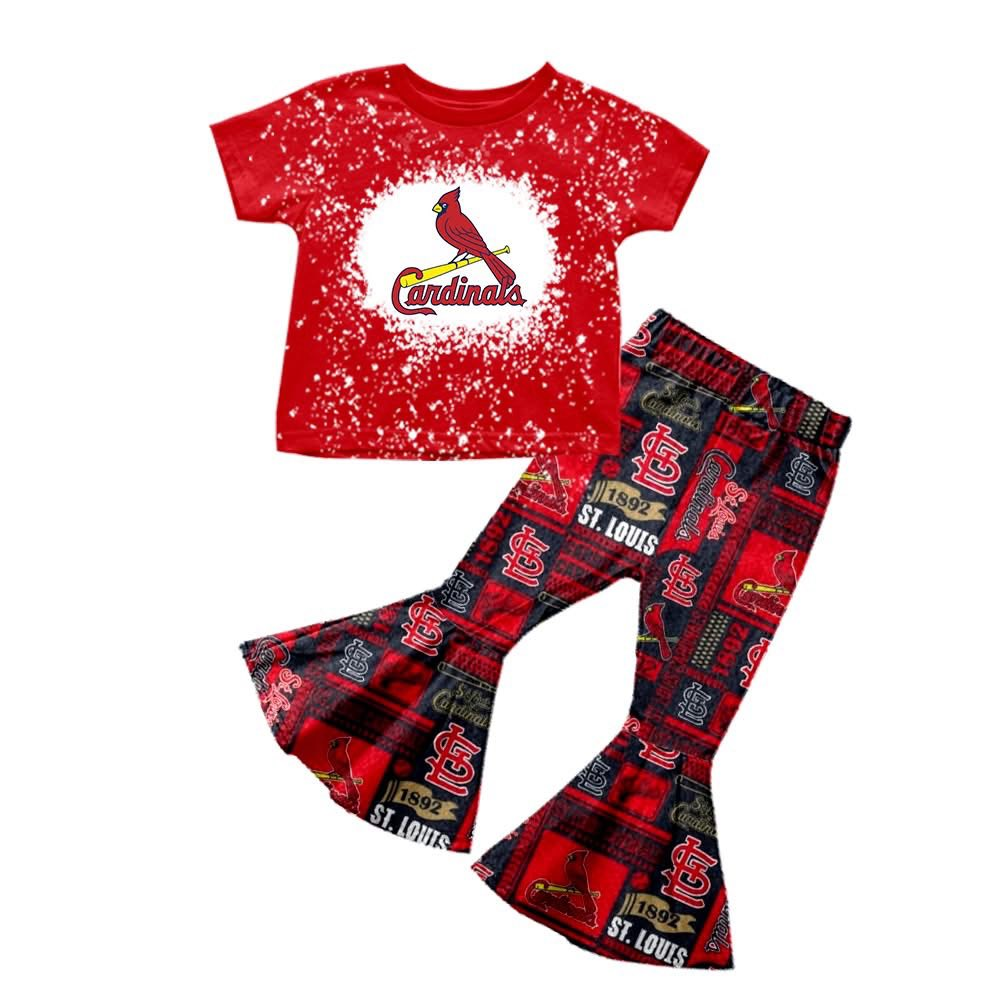 Custom moq 5 mix size milk silk eta 6-8weeks summer team red baby girls clothes team short sleeve pants sets-25.7.15