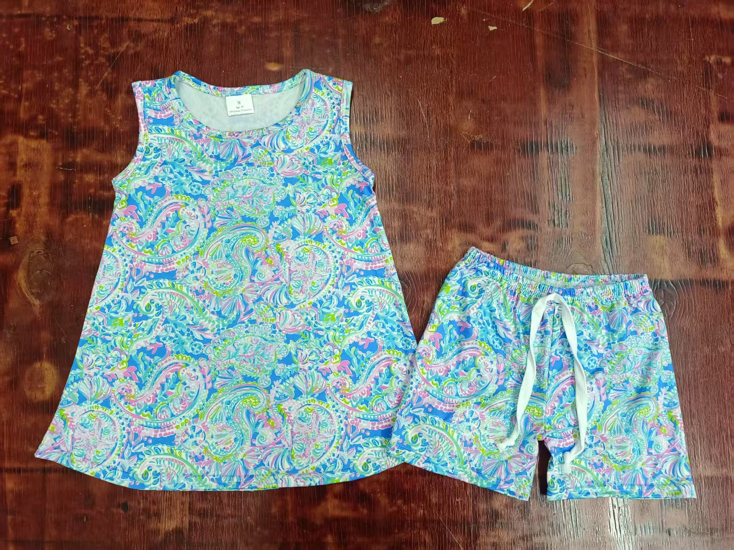 Custom moq 3 eta 6-7weeks baby girls clothes sleeveless shorts sets