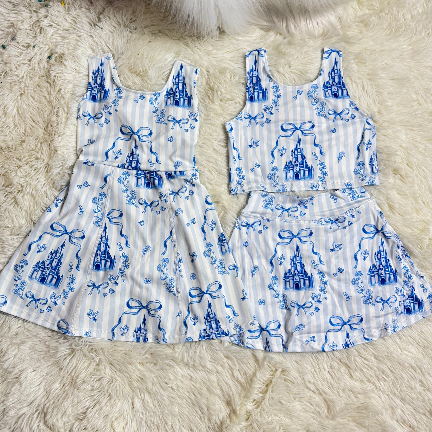 RTS NO MOQ Sibling baby Girls clothes yoga Dream short sleeve Clothes Sets dress