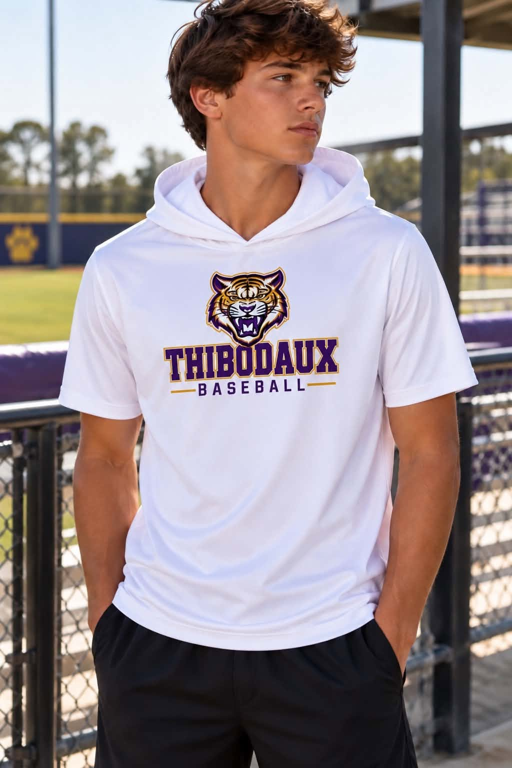 custom moq 5 mix size AAFTBX0103 Adult Team Letter Print Short Sleeve Hooded T Shirt Tops