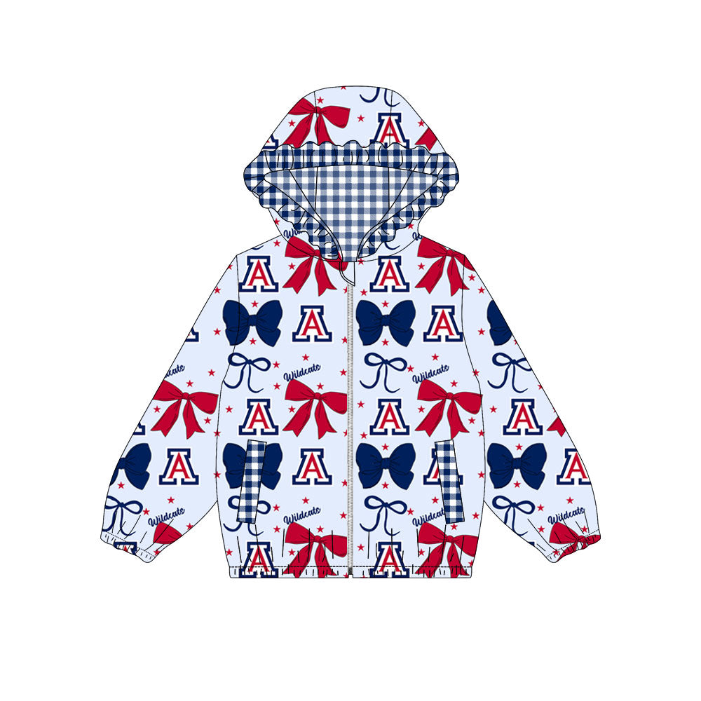 1003-Custom moq 8 mix size milk silk summer team baby girls clothes bow red and blue hooded long sleeve top-25.10.9