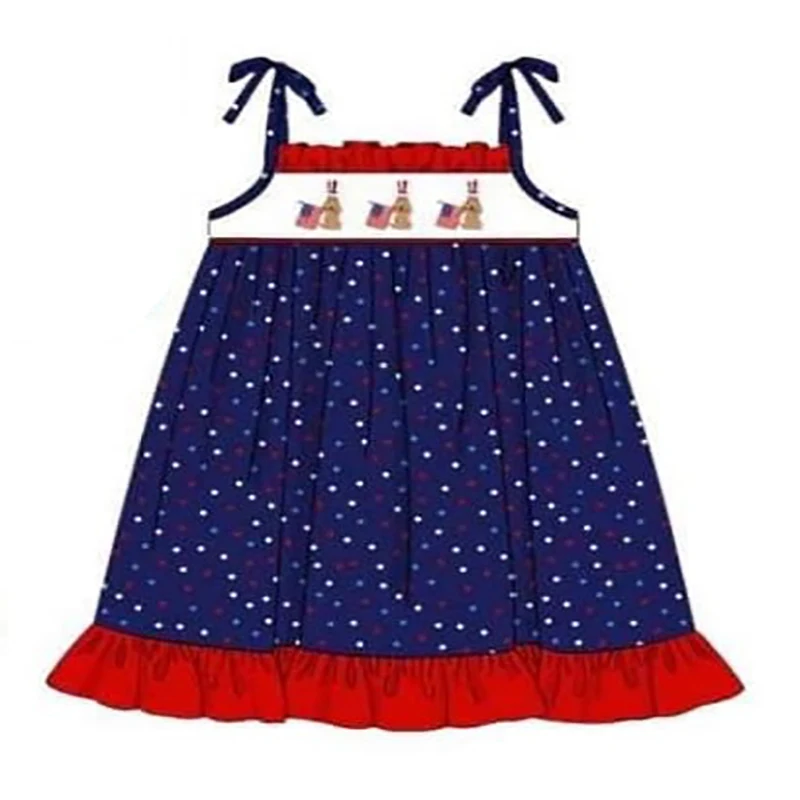 5.17custom each style moq 5eta 4-5week Sibling Sister PQATRIOTIC PUPPY print red boys outfits and baby romper ANDmatch family design