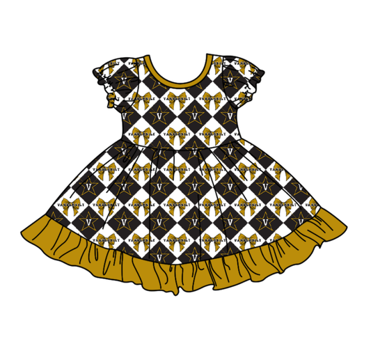 Custom moq 5 mix size Baby Girl's Plaid Short-Sleeved Team Dress Cute And Stylish Outfit for Little Ones