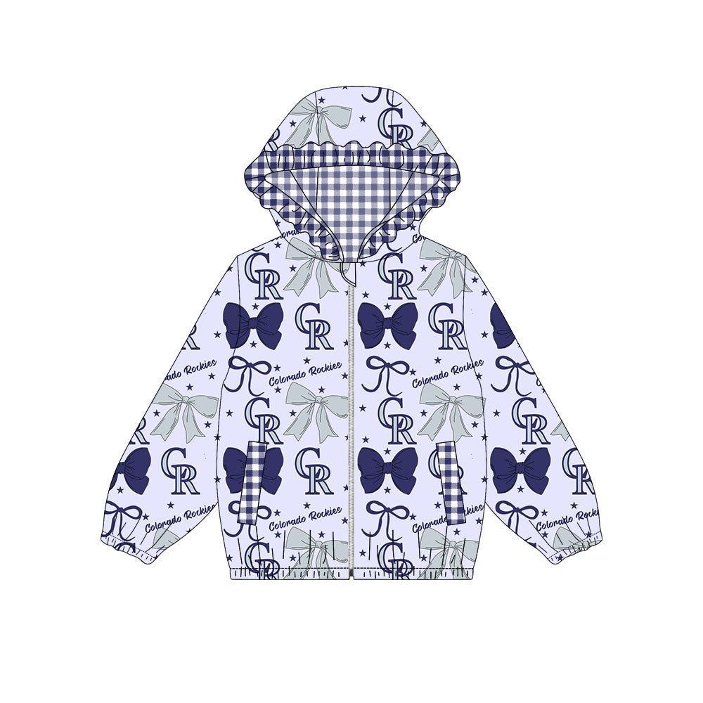 1002-Custom moq 8 mix size milk silk summer team baby girls clothes bow blue hooded long sleeve top-25.10.9