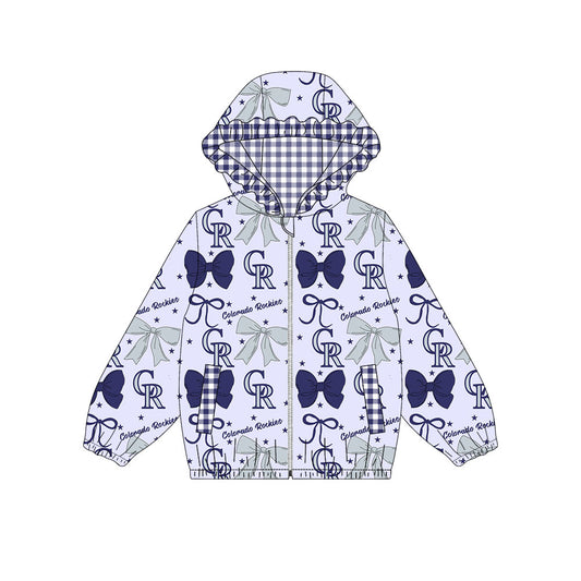 1002-Custom moq 8 mix size milk silk summer team baby girls clothes bow blue hooded long sleeve top-25.10.9