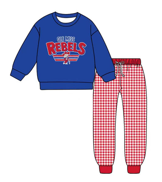 Custom moq 5 mix size milk silk summer teams baby boy clothes blue long sleeve pants sets-25.9.9