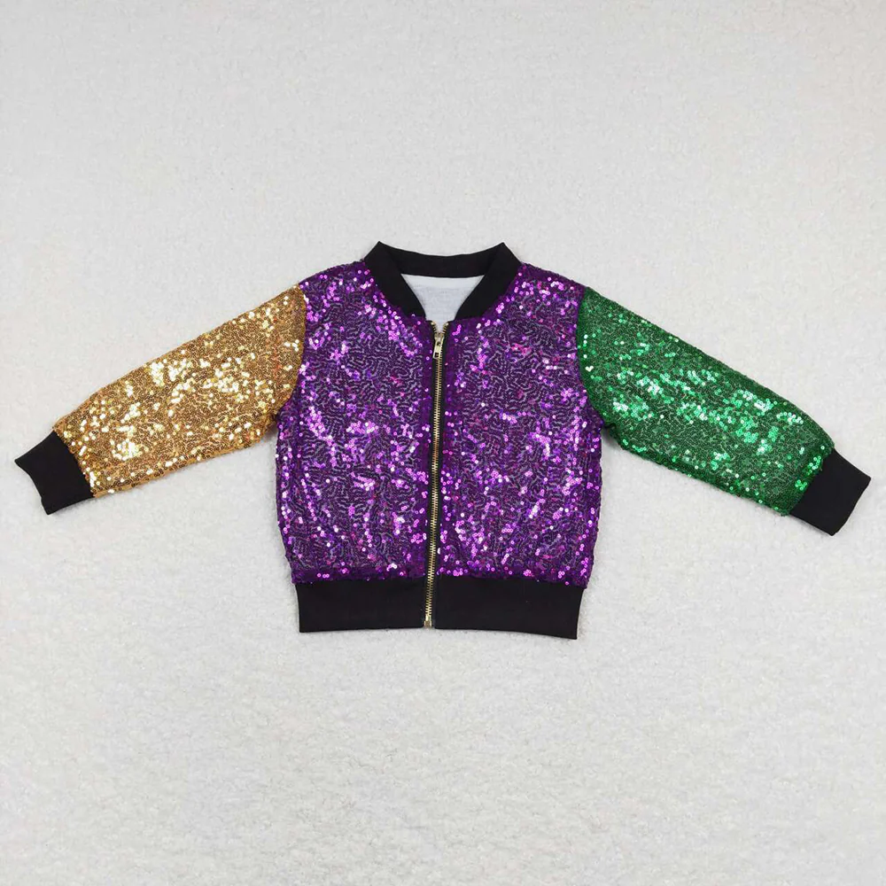 RTS NO MOQ Sibling baby Wear Sequin Cardigan Jackets sequin jacket