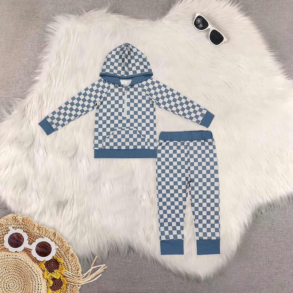 RTS NO MOQ baby boy clothes hooded long sleeve Clothes Sets