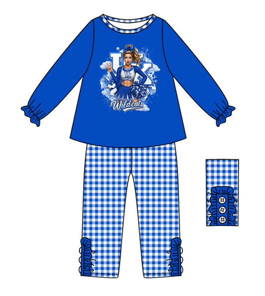 Custom moq 5 mix size milk silk summer teams baby girl clothes blue long sleeve pants sets-25.9.13