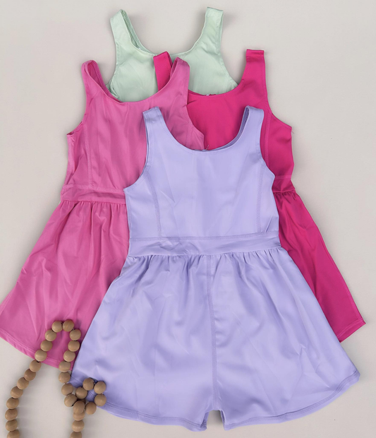 RTS NO MOQ baby girl clothes yoga suspender jumpsuits