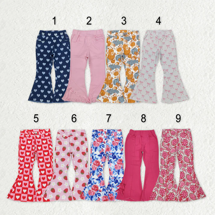 RTS NO MOQ Sibling Baby Girls Clothes Jeans: Flared & Ripped
