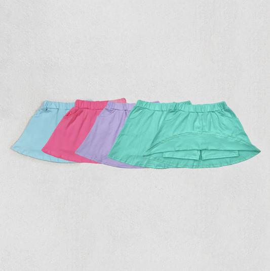RTS baby girls clothes pure color culottes summer skirts dress