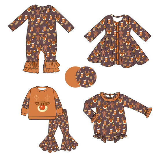 Custom moq 5 each style eta 6-7weeks baby girl clothes long sleeve pants set and dress and romper 2-25.8.29