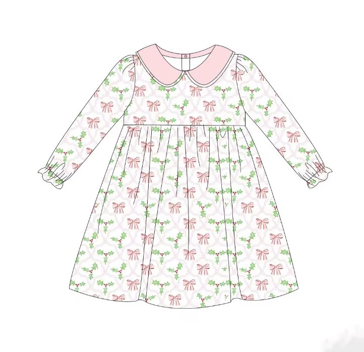 Custom moq 5 each style eta 6-7weeks baby girl clothes bow long sleeve shorts sets and romper and dress -25.7.29