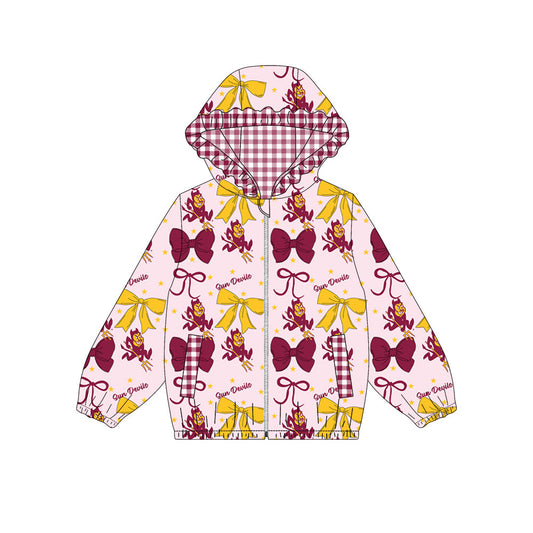 1003-Custom moq 8 mix size milk silk summer team baby girls clothes bow red hooded long sleeve top-25.10.9