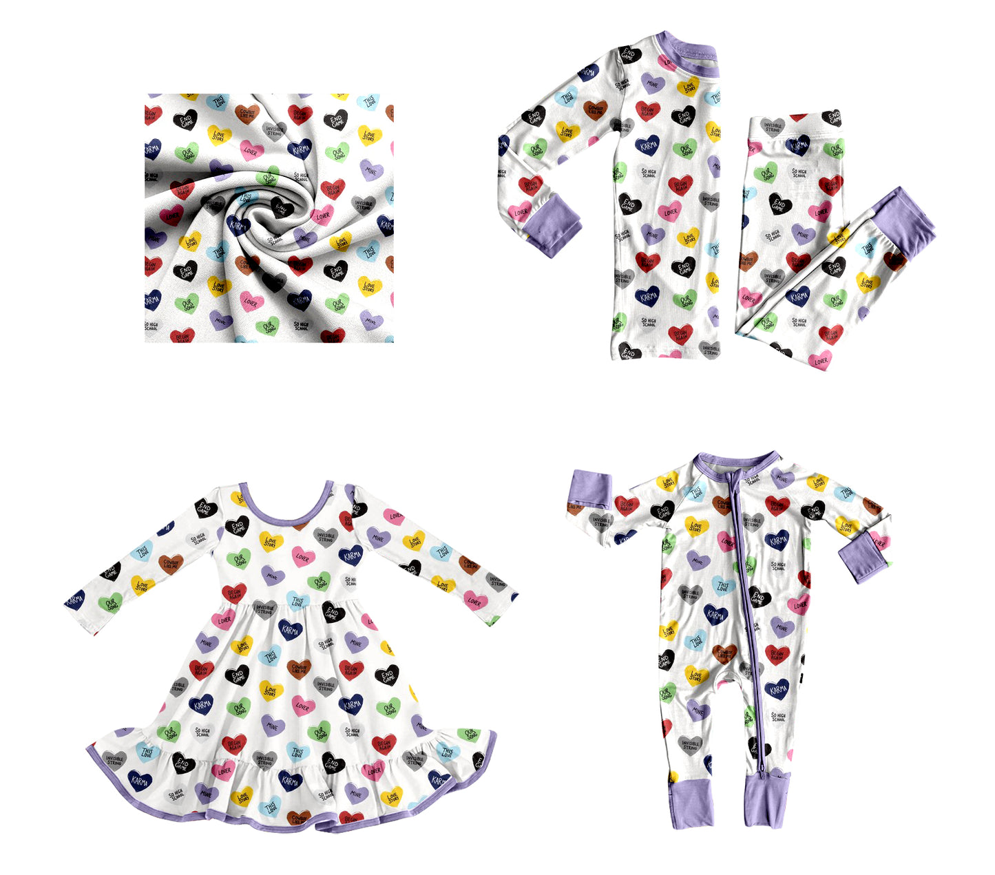 25.8.28 custom each style moq 5eta 4-6week Sibling Sisters love baby girl long sleeve pants sets and dress and rompers match family design