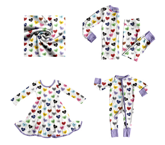 25.8.28 custom each style moq 5eta 4-6week Sibling Sisters love baby girl long sleeve pants sets and dress and rompers match family design