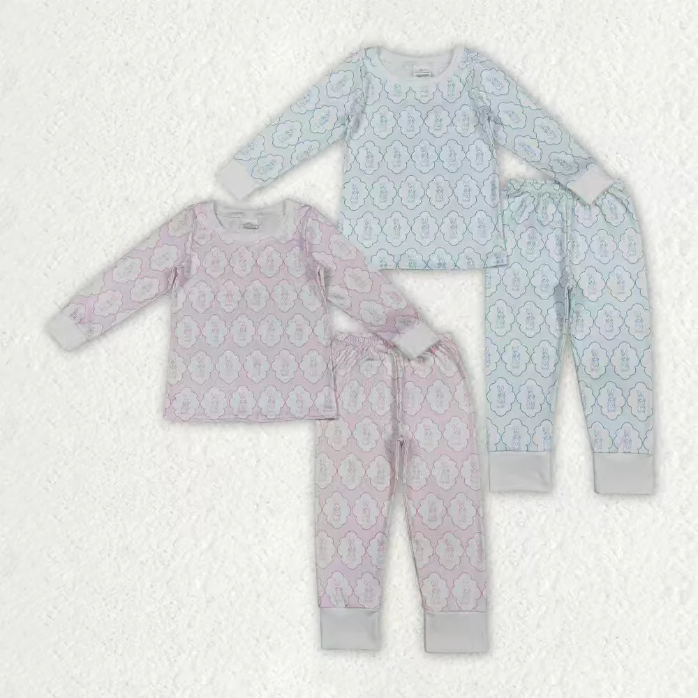 RTS NO MOQ Sibling baby girl boy clothes easter long short-sleeved sets