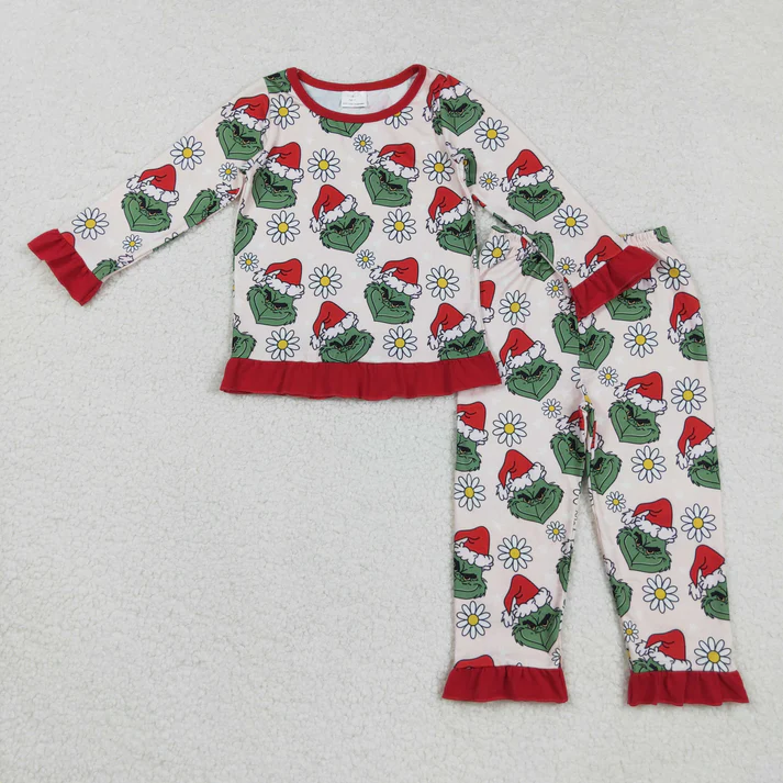 RTS NO MOQ Sibling Baby Girls Boys clothes Christmas long Sleeve Pants pajamas Sets