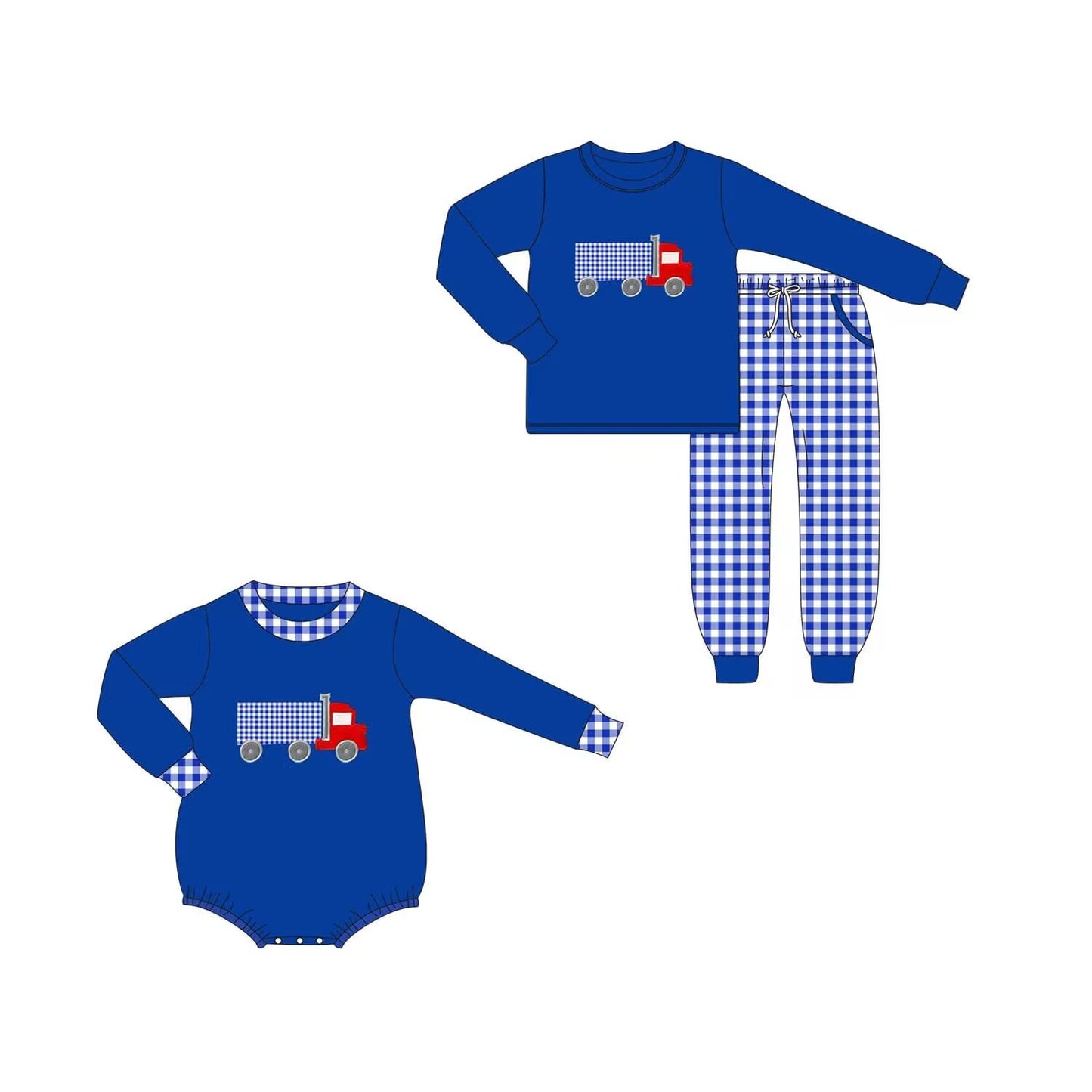 Custom moq 5 each style eta 6-7weeks baby boy clothes blue long sleeve pants sets and romper-25.9.4