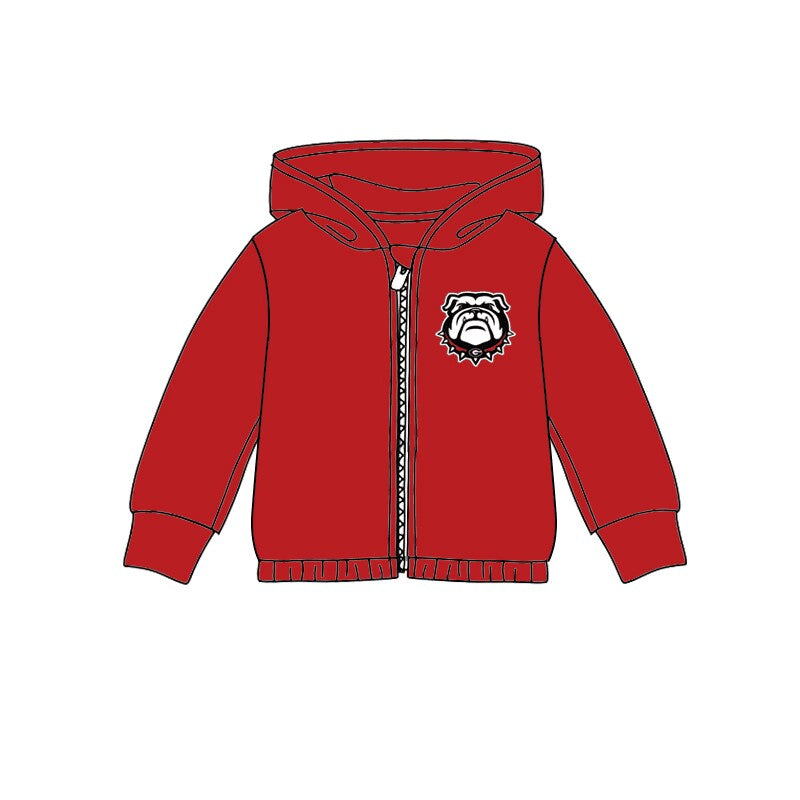 Custom moq 3 eta 6-7weeks team girls red Hooded Zip-Up Pullover