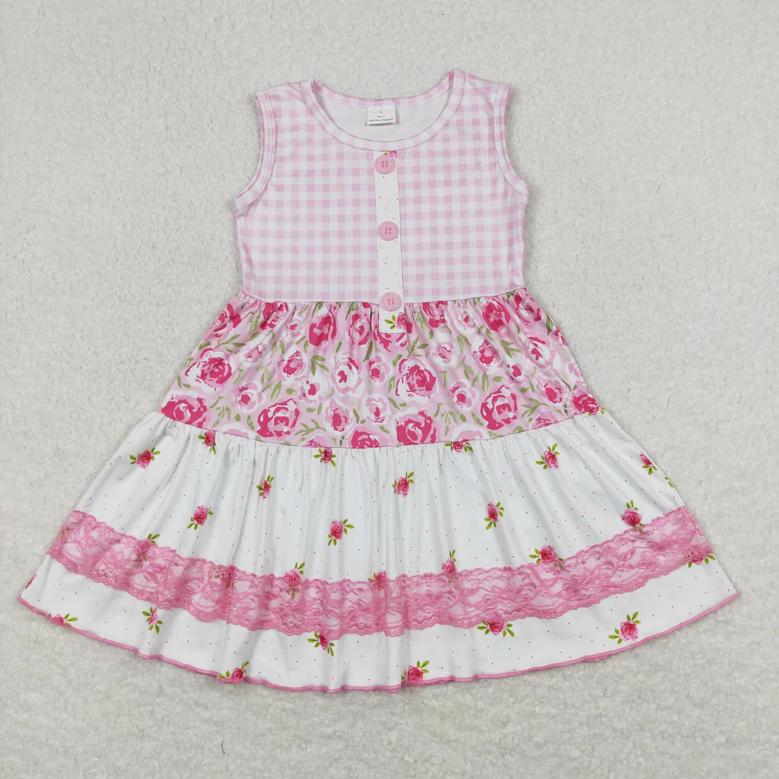 RTS NO MOQ Sibling baby girl clothes Floral sleeveless dresses
