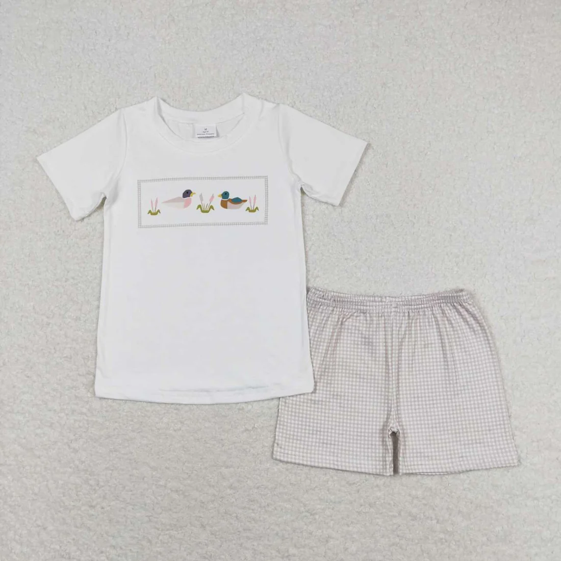 RTS NO MOQ Sibling Baby boy clothes camouflage Short Sleeve shorts Suits