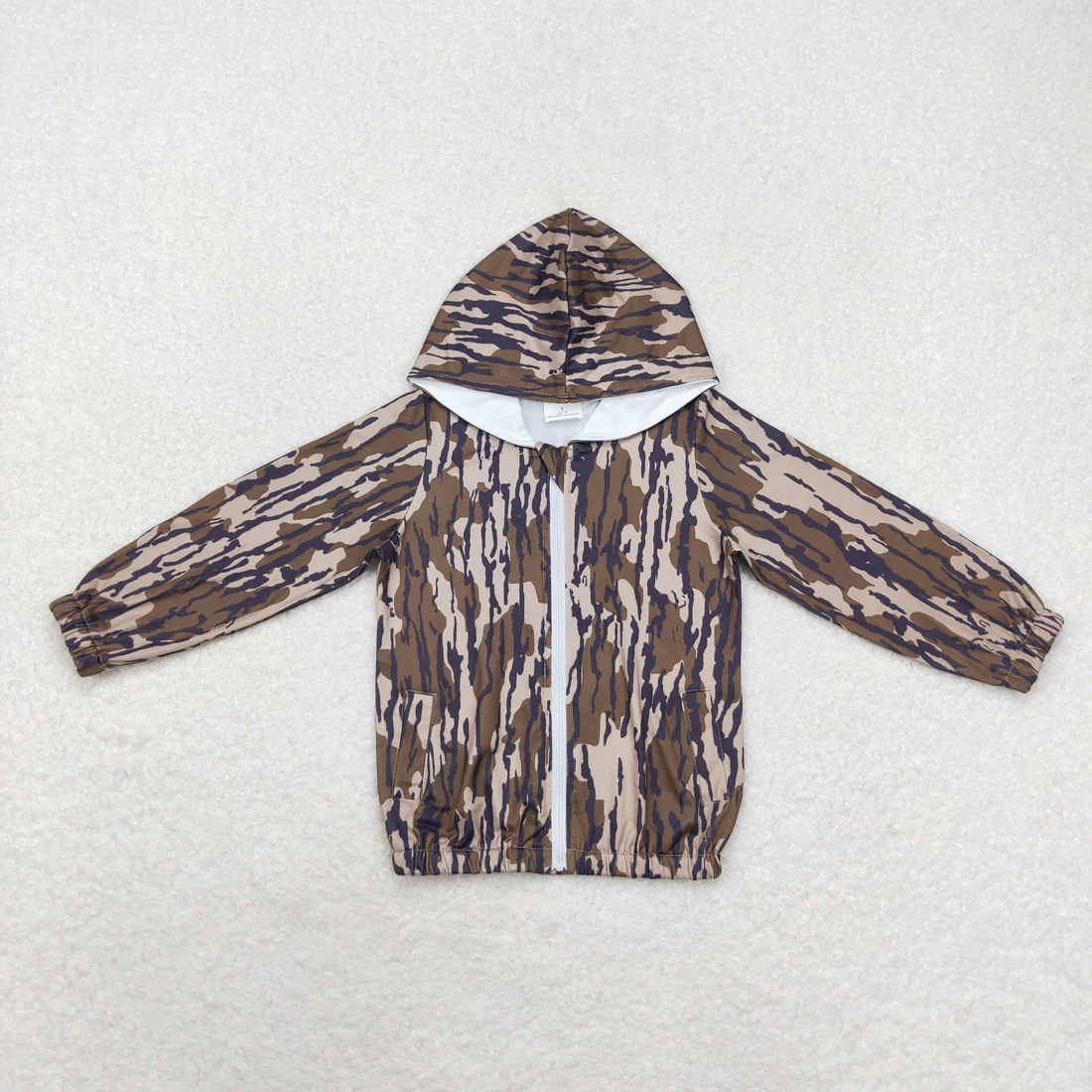 RTS NO MOQ Sibling Baby boys clothes camouflage zipper hooded long sleeve tops