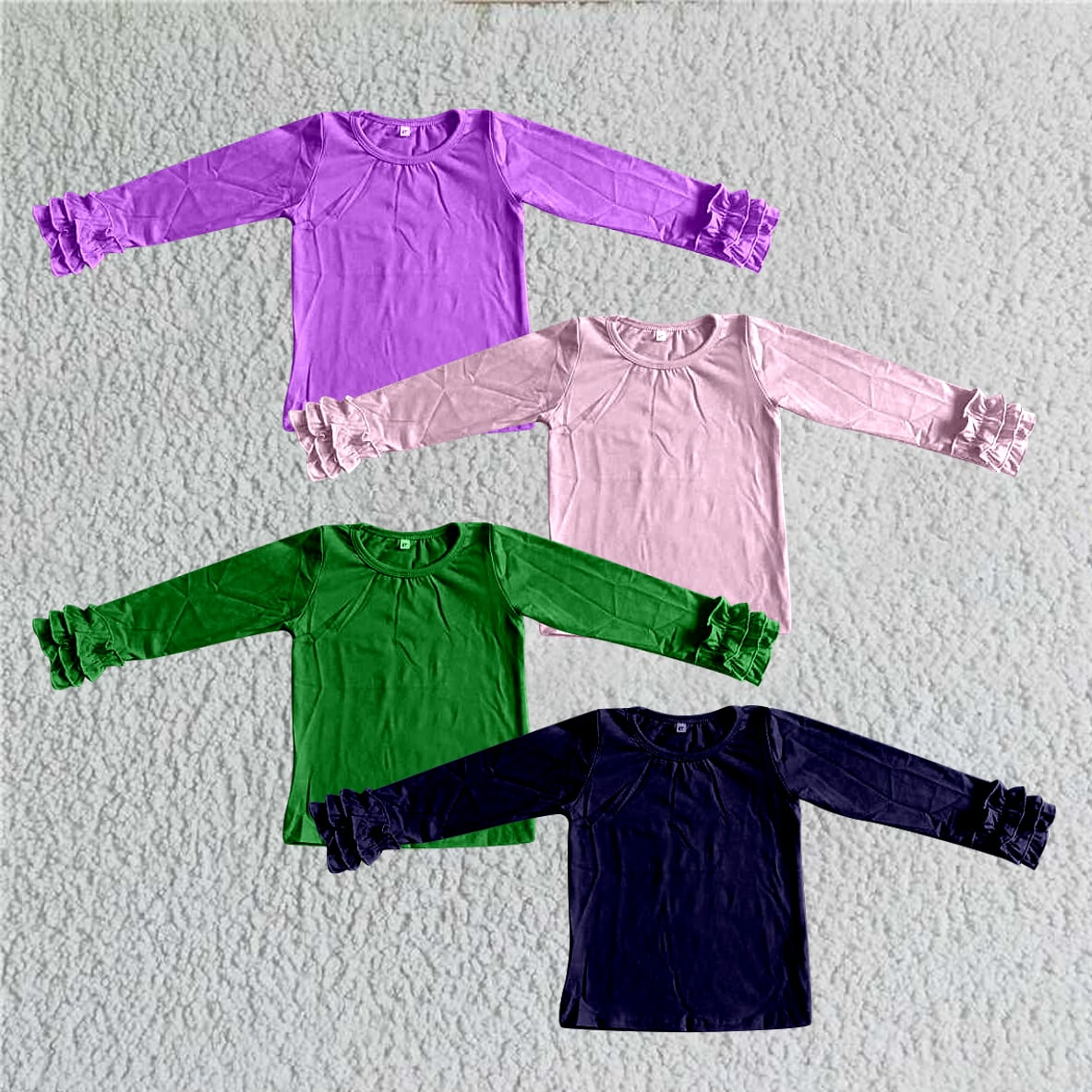 Custom moq 5 each style eta 6-7weeks baby girl clothes lace long sleeve tops 4-25.8.2